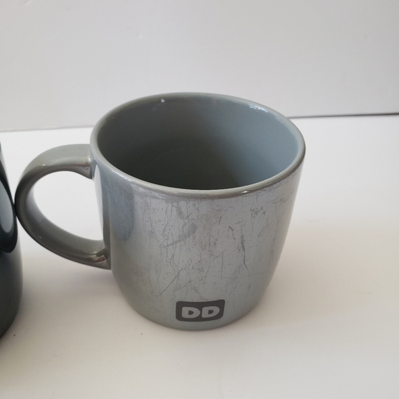 Dunkin Donuts Snowflake Shimmer Iridescent Coffee Mug Set of 2 Gray Gunmetal - Picture 3 of 9